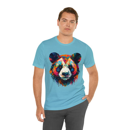 Panda Face with Geometric Patterns Tee