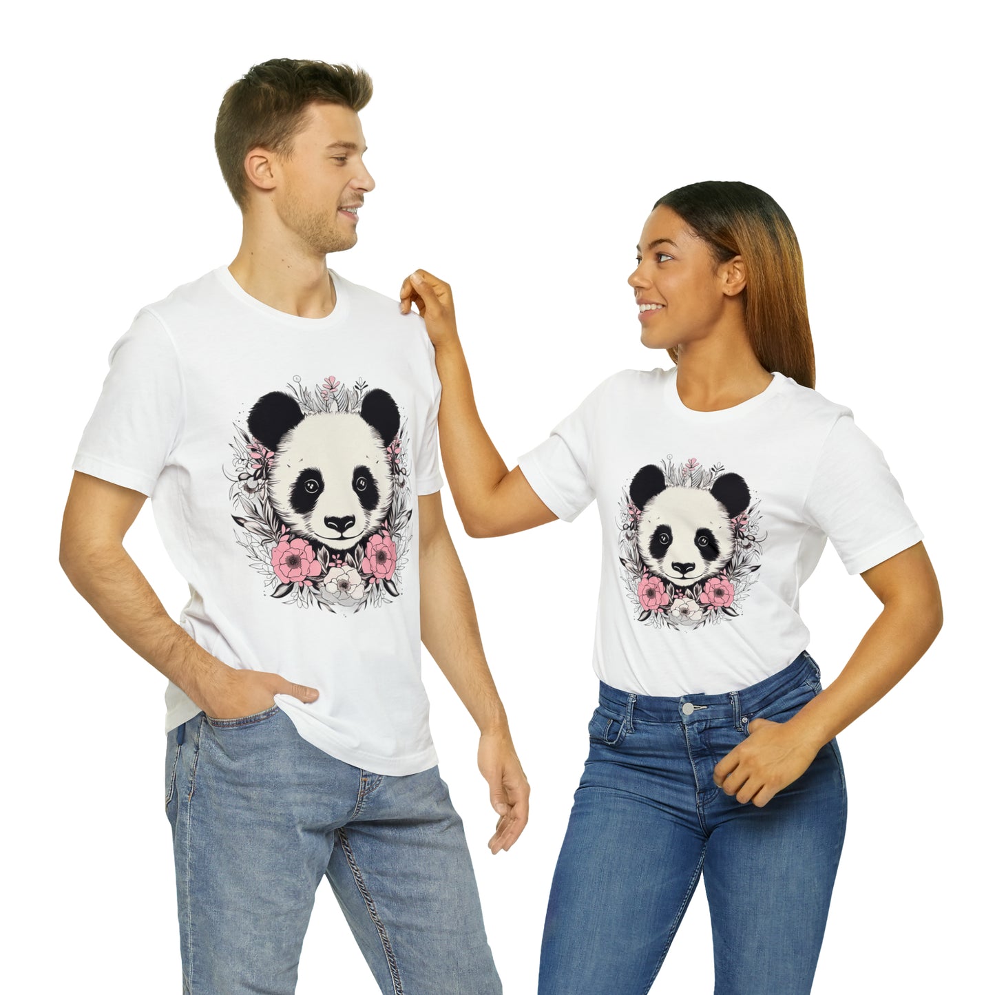 Panda Bear Tee with Floral Print