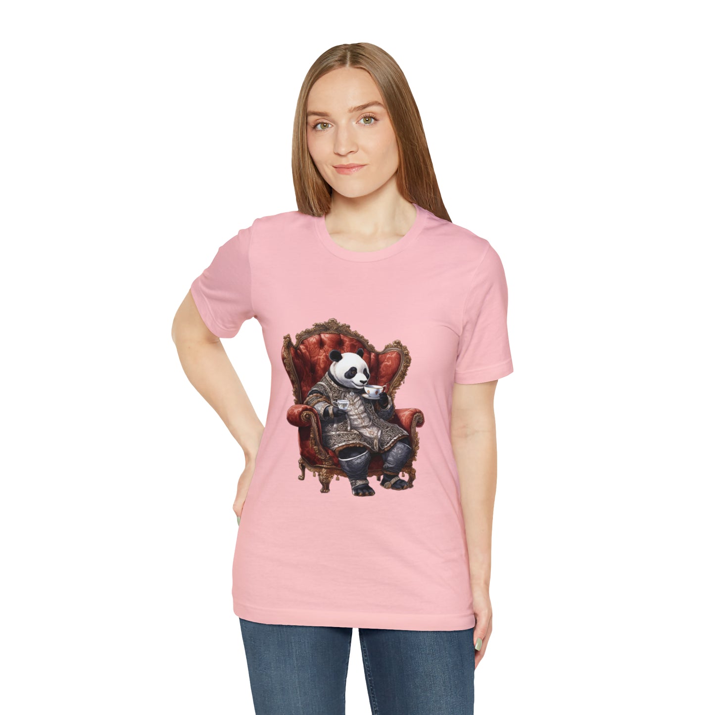 "Fancy Panda Tea Time" Unisex Jersey Short Sleeve Tee