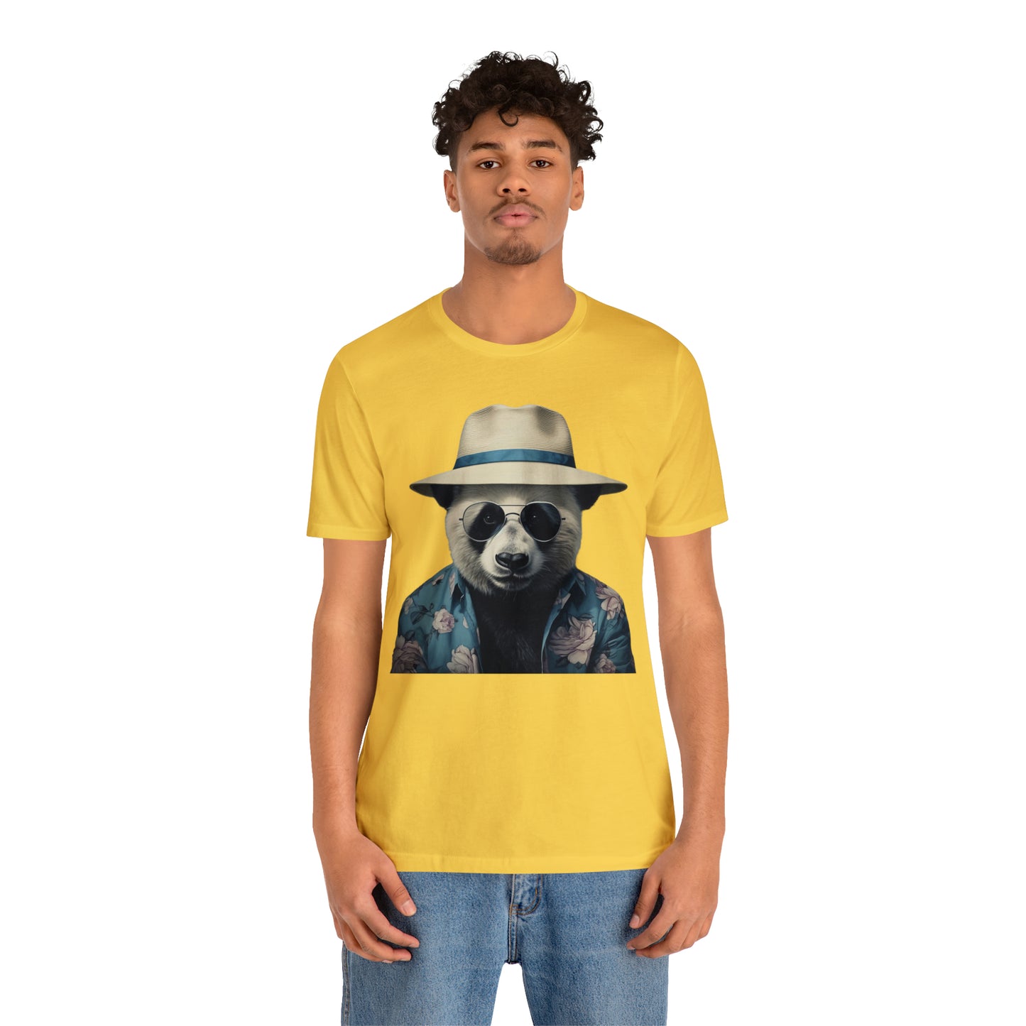 Panda Print Tee with Panda Wearing Sunglasses