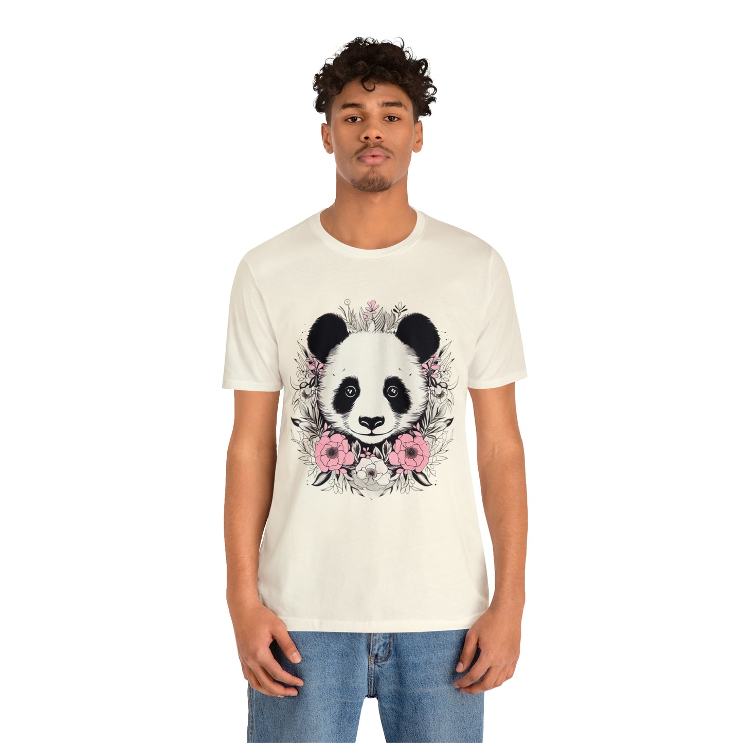 Panda Bear Tee with Floral Print