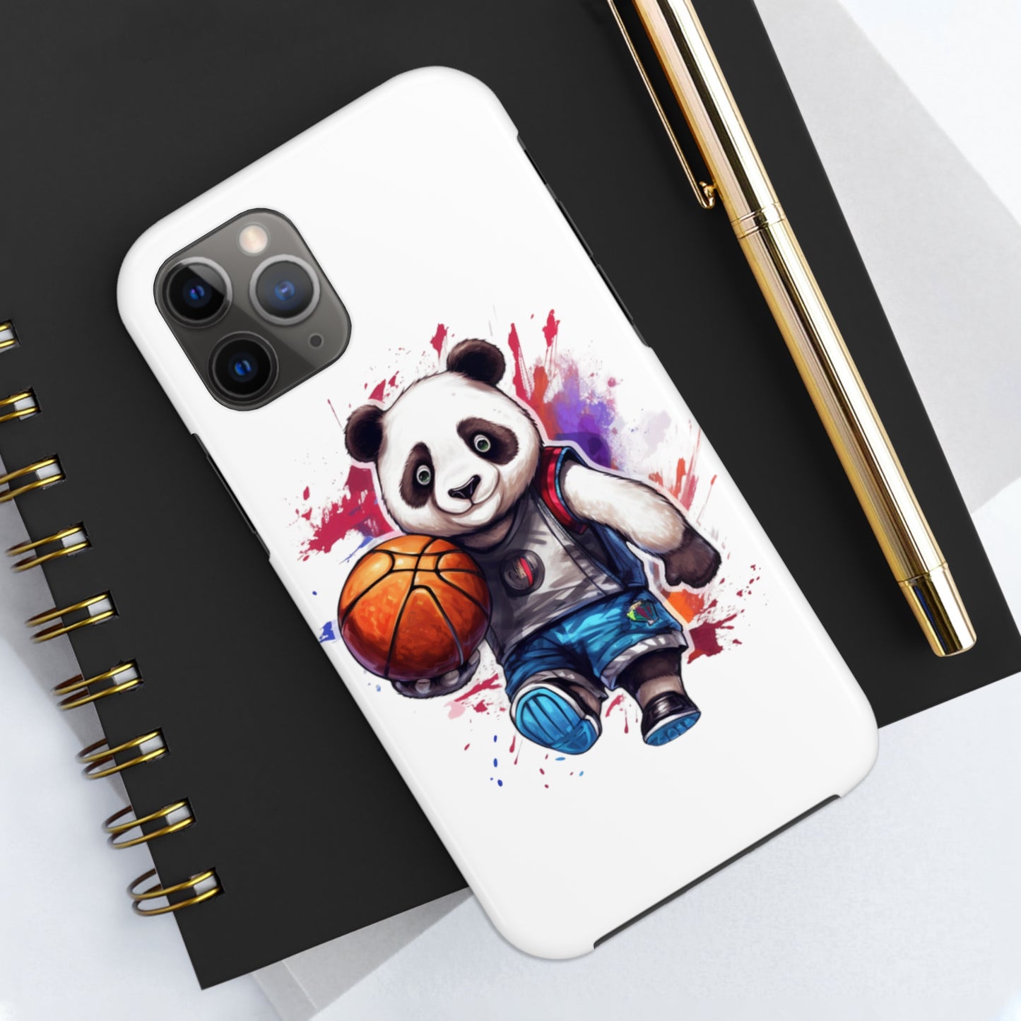 Bam-Boozled: A Sporty Comic Panda Playing Basketball with a Bamboo Ball