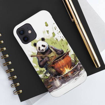 Panda Kitchen: Tough Phone Cases with a Culinary Genius Panda Cooking Up a Bamboo Gourmet Meal