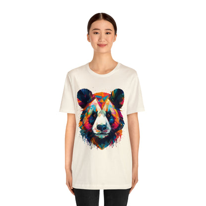 Panda Face with Geometric Patterns Tee