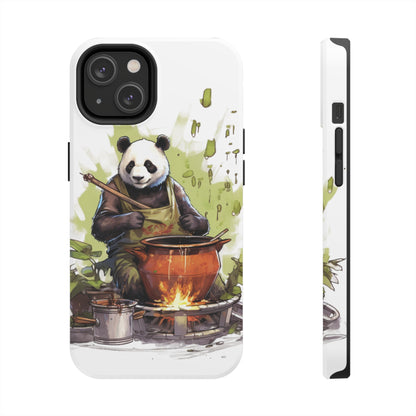 Panda Kitchen: Tough Phone Cases with a Culinary Genius Panda Cooking Up a Bamboo Gourmet Meal