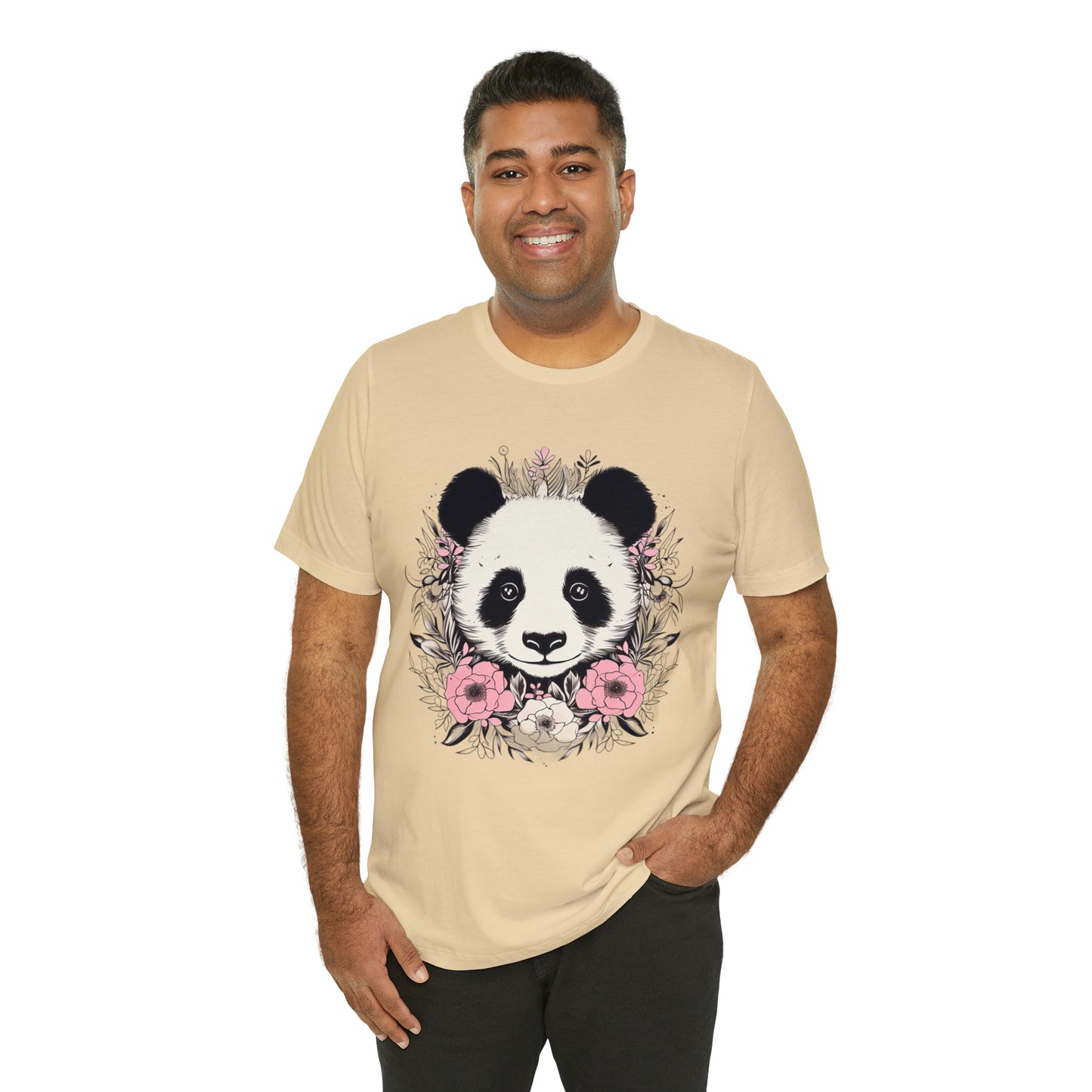 Panda Bear Tee with Floral Print