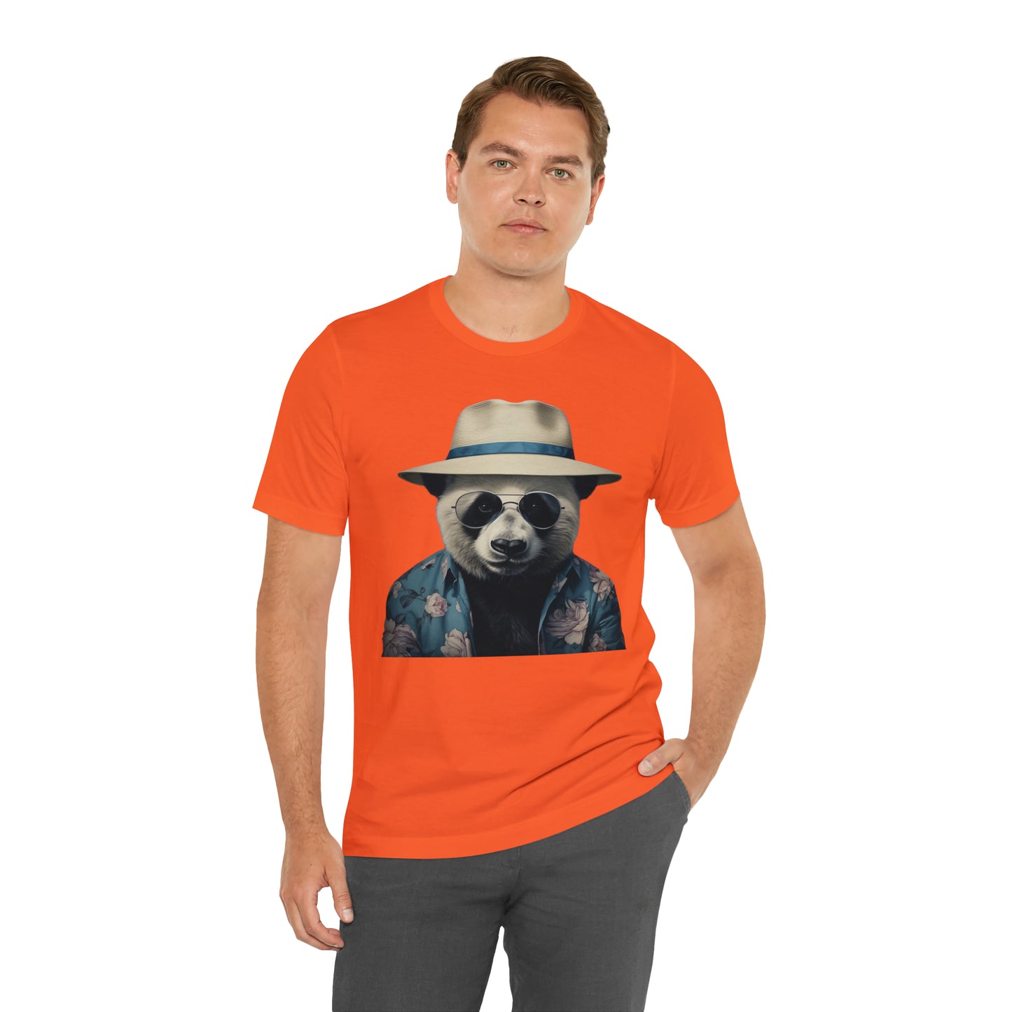 Panda Print Tee with Panda Wearing Sunglasses