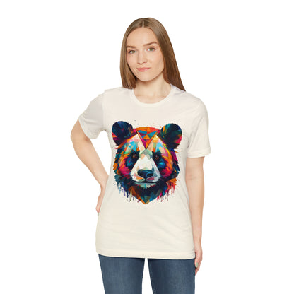 Panda Face with Geometric Patterns Tee