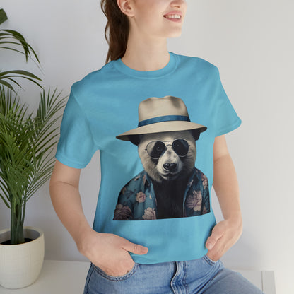 Panda Print Tee with Panda Wearing Sunglasses
