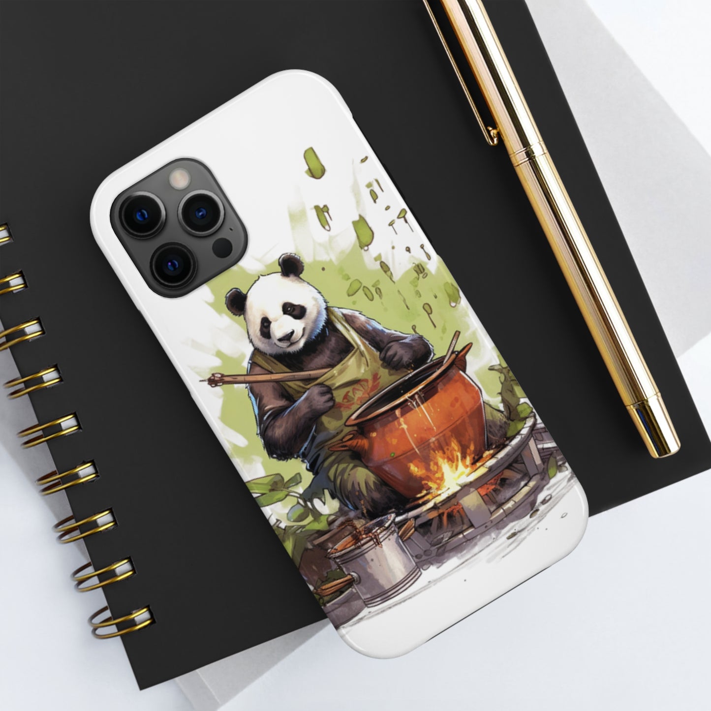 Panda Kitchen: Tough Phone Cases with a Culinary Genius Panda Cooking Up a Bamboo Gourmet Meal