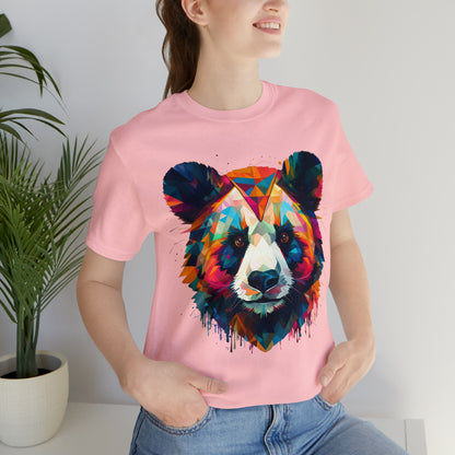 Panda Face with Geometric Patterns Tee