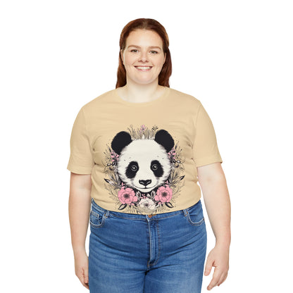 Panda Bear Tee with Floral Print