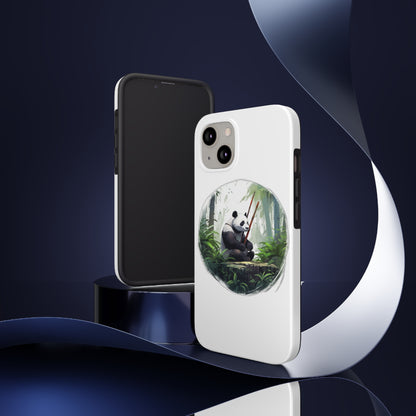 Tough Phone Cases with a Panda Painting Bamboo Forest Masterpiece