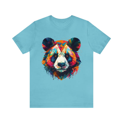 Panda Face with Geometric Patterns Tee