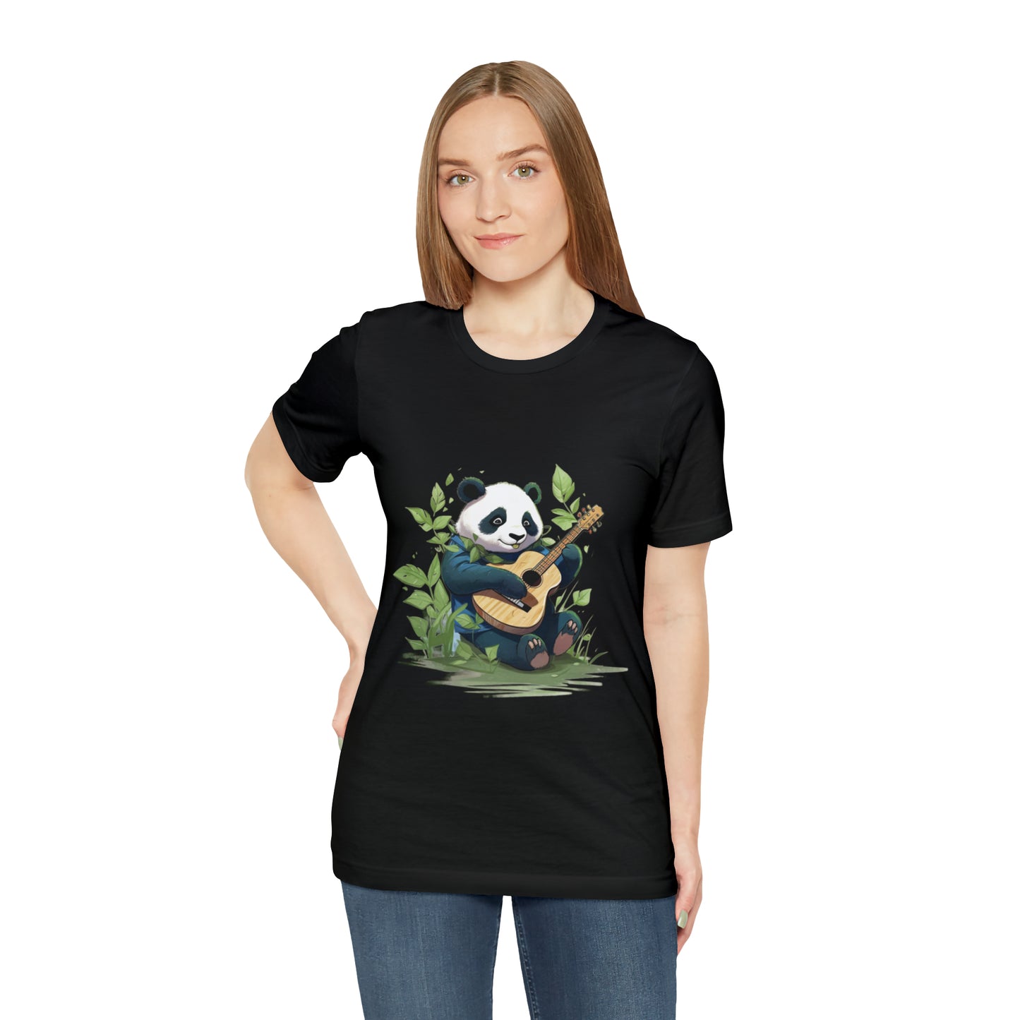 Panda Serenade: Unisex Jersey Short Sleeve Tee