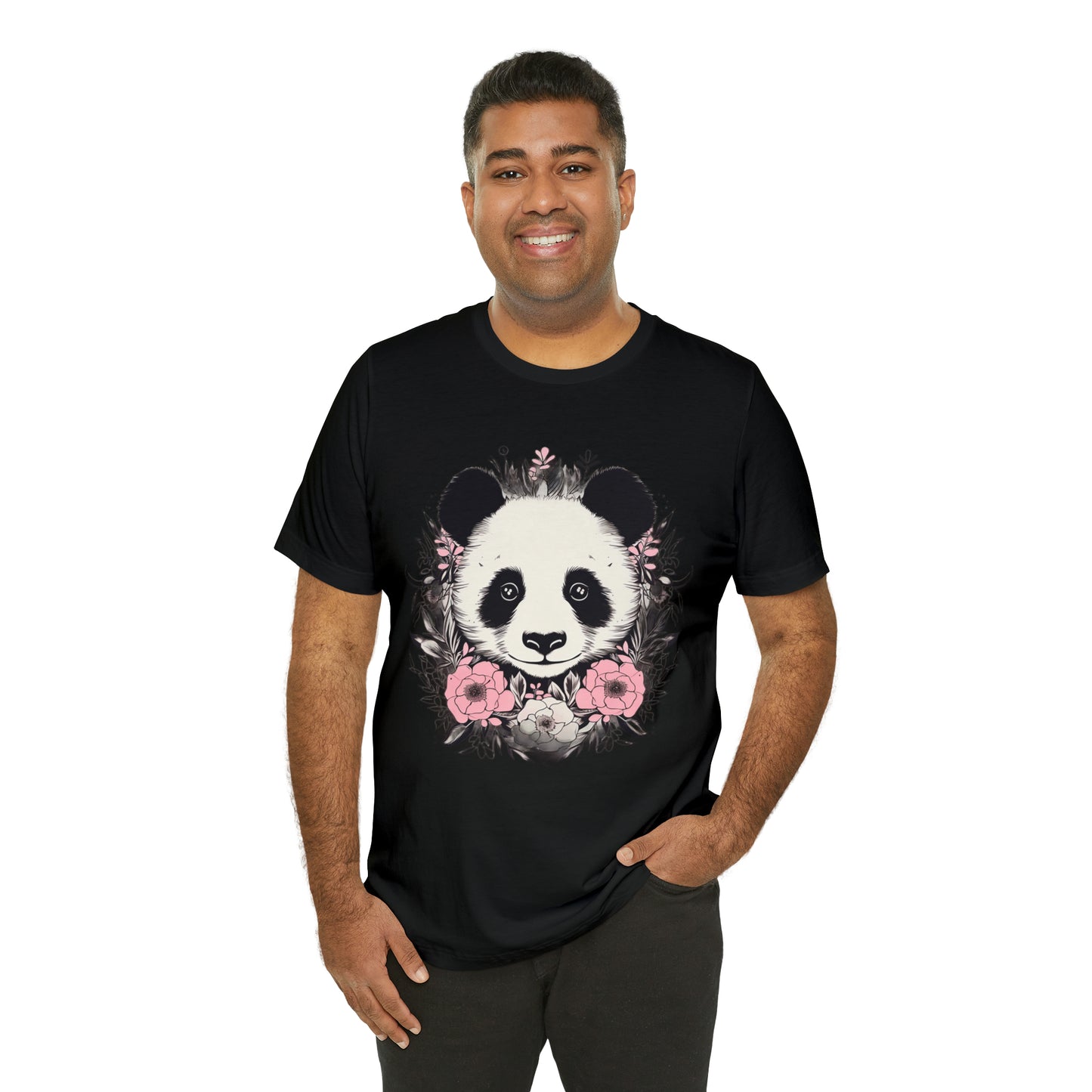 Panda Bear Tee with Floral Print