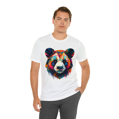 Panda Face with Geometric Patterns Tee