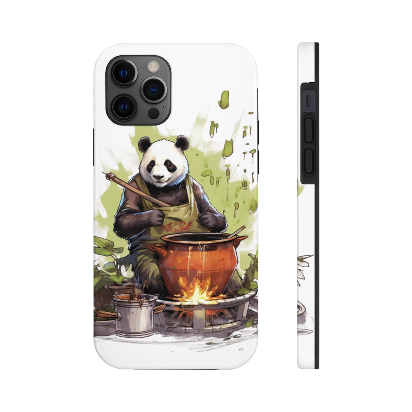 Panda Kitchen: Tough Phone Cases with a Culinary Genius Panda Cooking Up a Bamboo Gourmet Meal