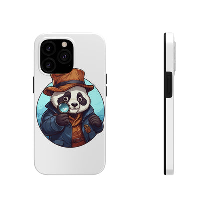 Panda Detective: Tough Phone Cases with a Bamboo Clue Print