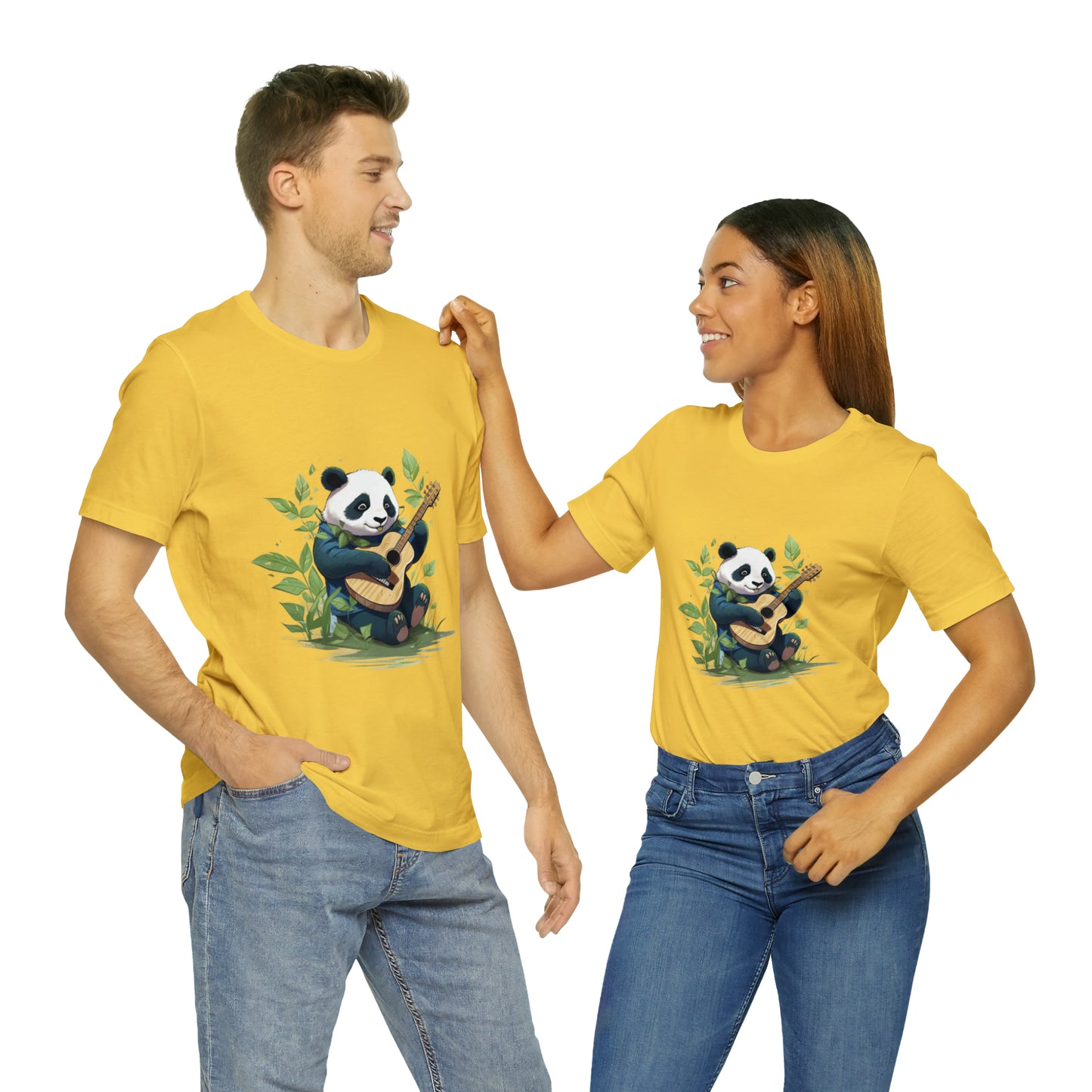 Panda Serenade: Unisex Jersey Short Sleeve Tee