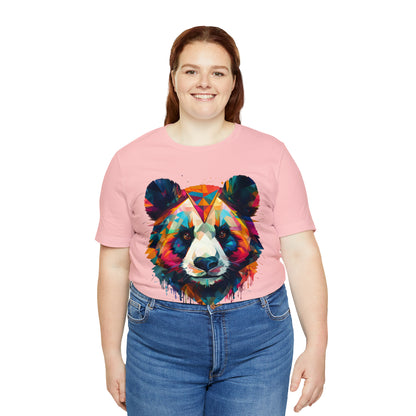 Panda Face with Geometric Patterns Tee