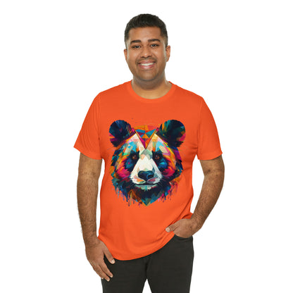 Panda Face with Geometric Patterns Tee