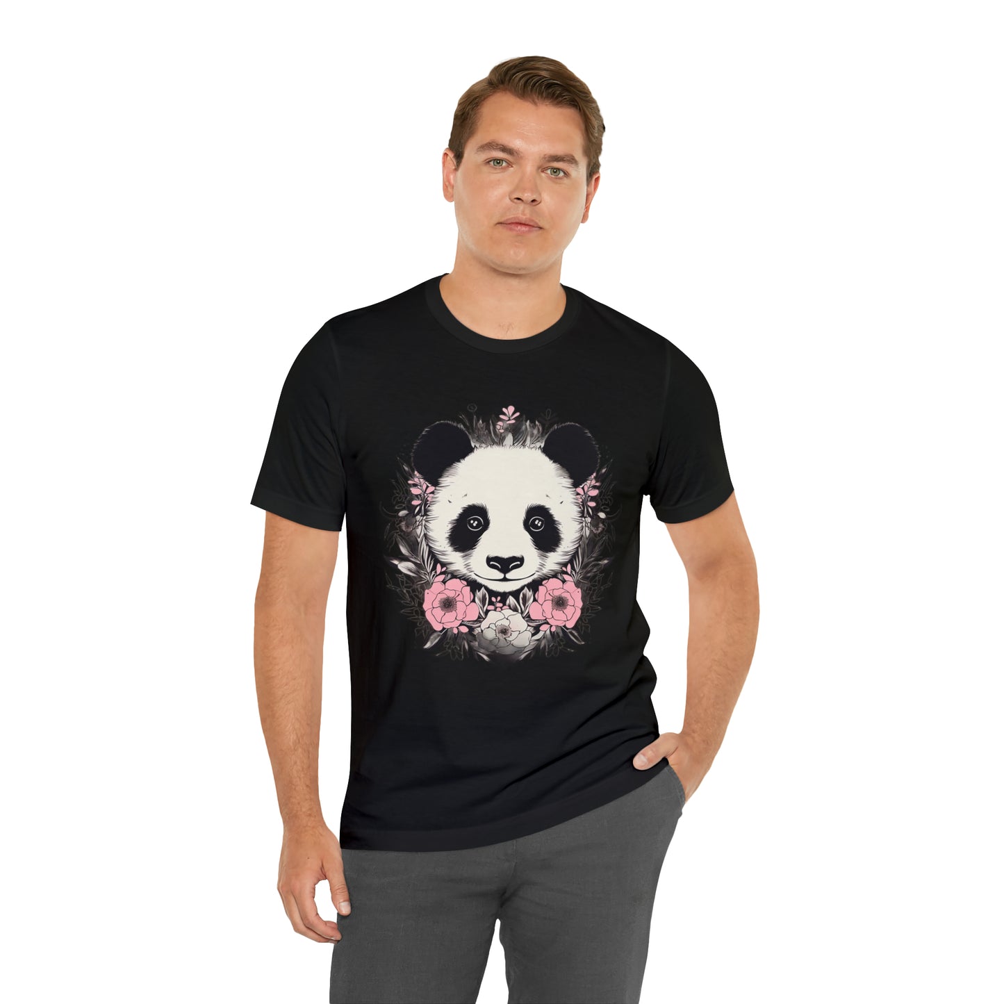 Panda Bear Tee with Floral Print