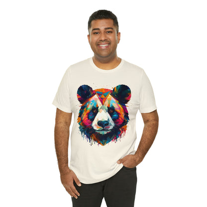 Panda Face with Geometric Patterns Tee