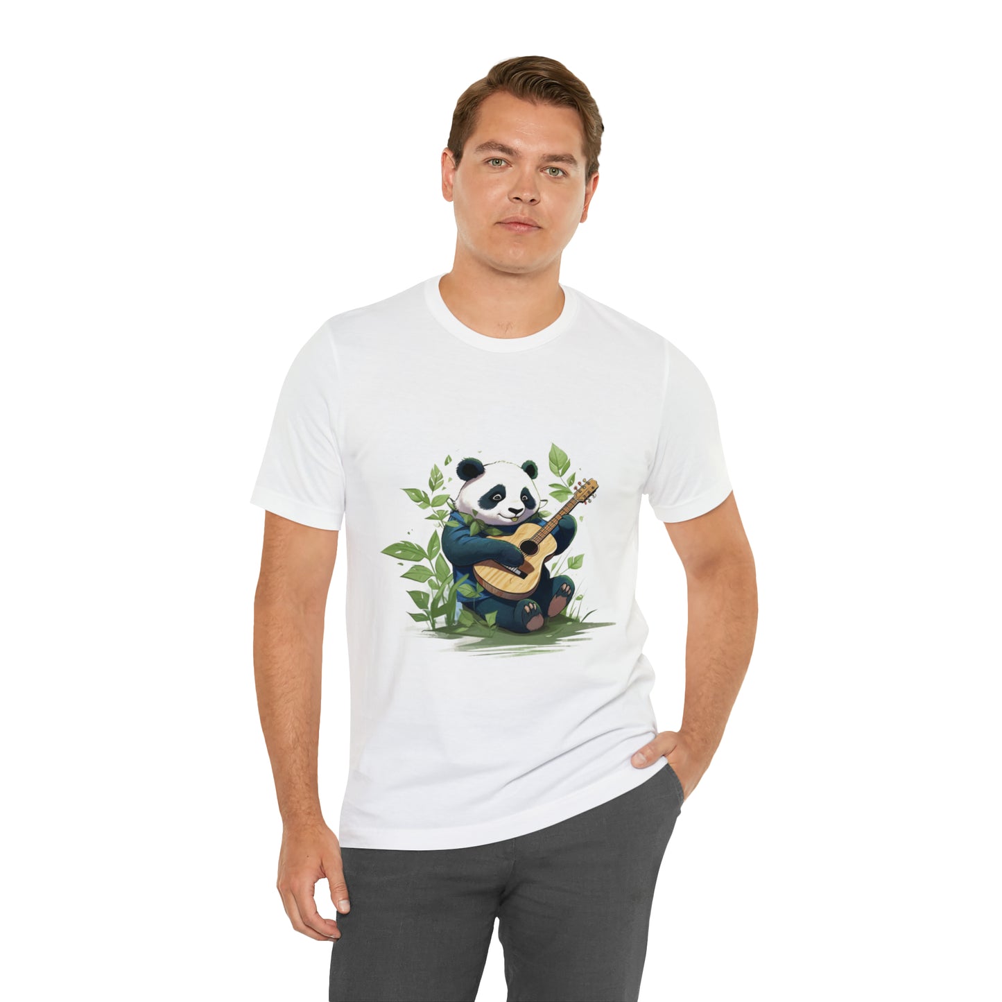 Panda Serenade: Unisex Jersey Short Sleeve Tee