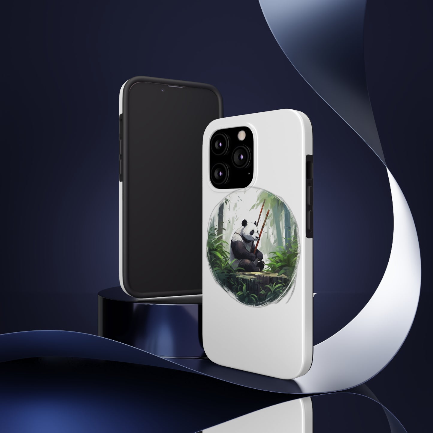 Tough Phone Cases with a Panda Painting Bamboo Forest Masterpiece