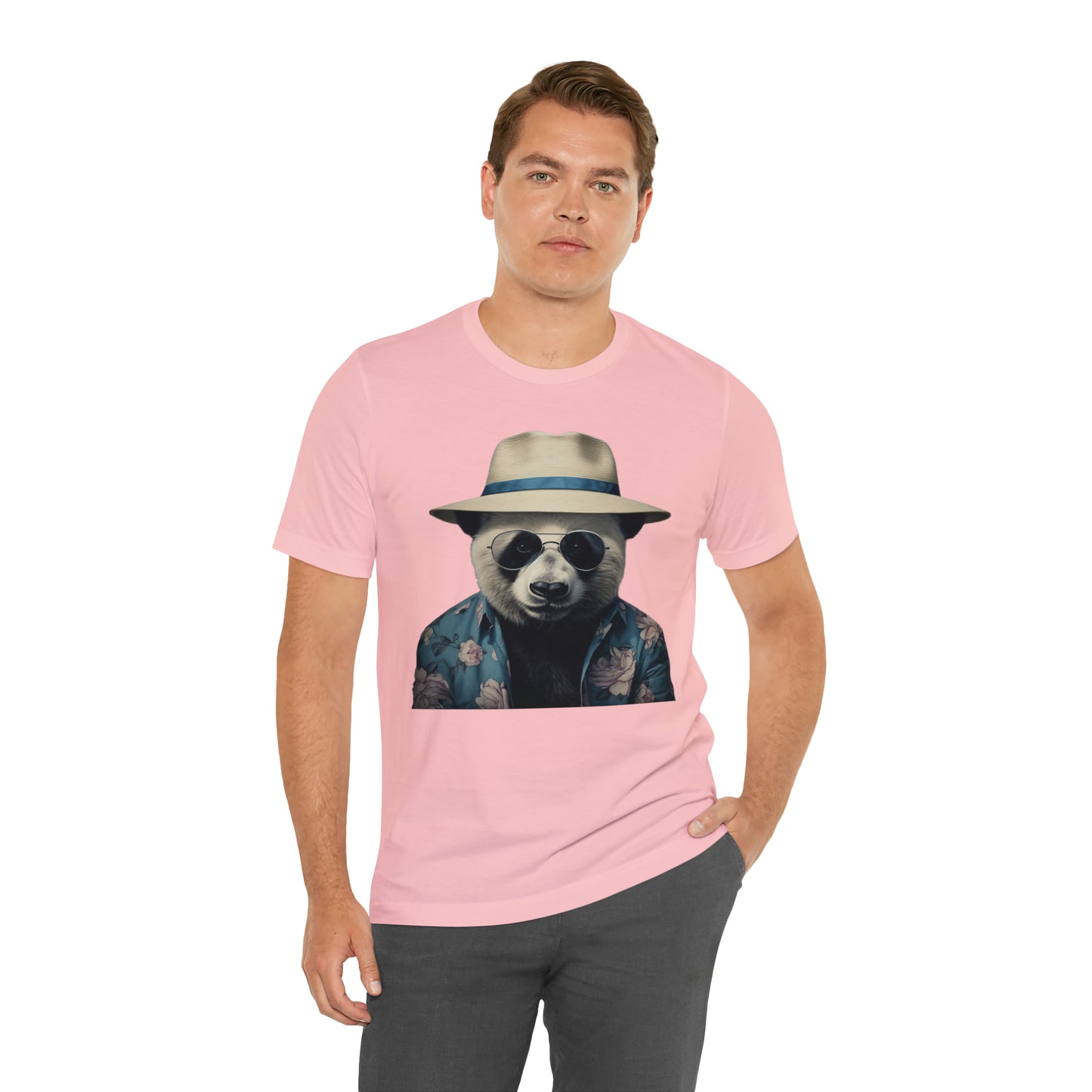 Panda Print Tee with Panda Wearing Sunglasses