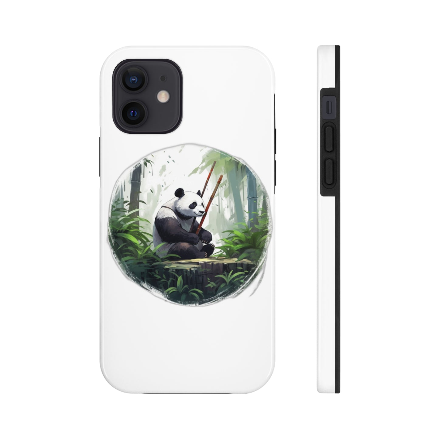 Tough Phone Cases with a Panda Painting Bamboo Forest Masterpiece