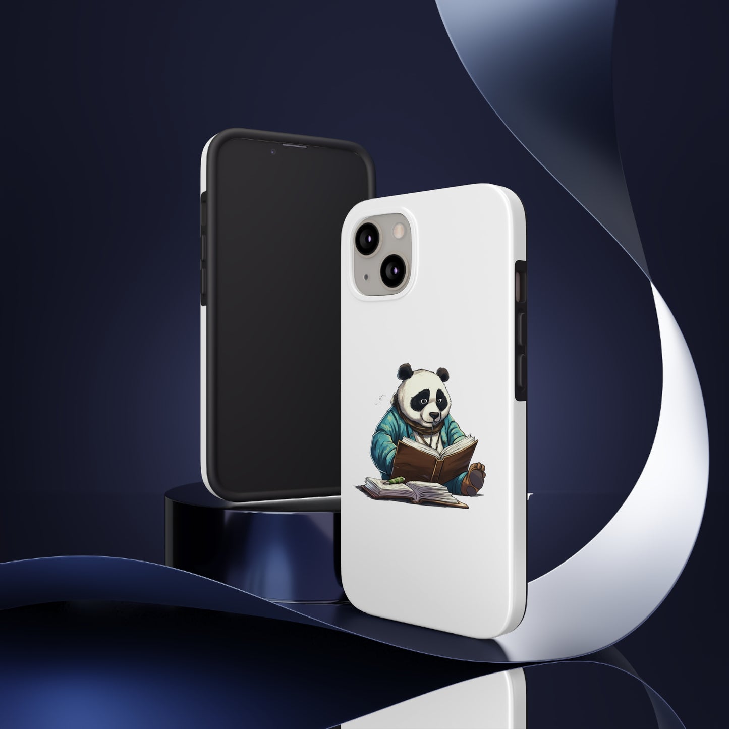 Phone Cases with a Studious Panda Engrossed in a Humorous Pun Book!