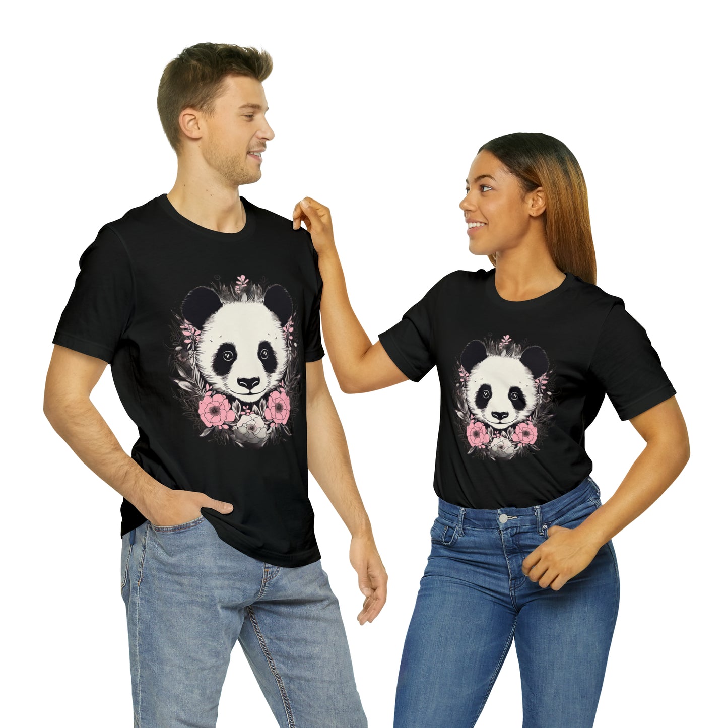 Panda Bear Tee with Floral Print