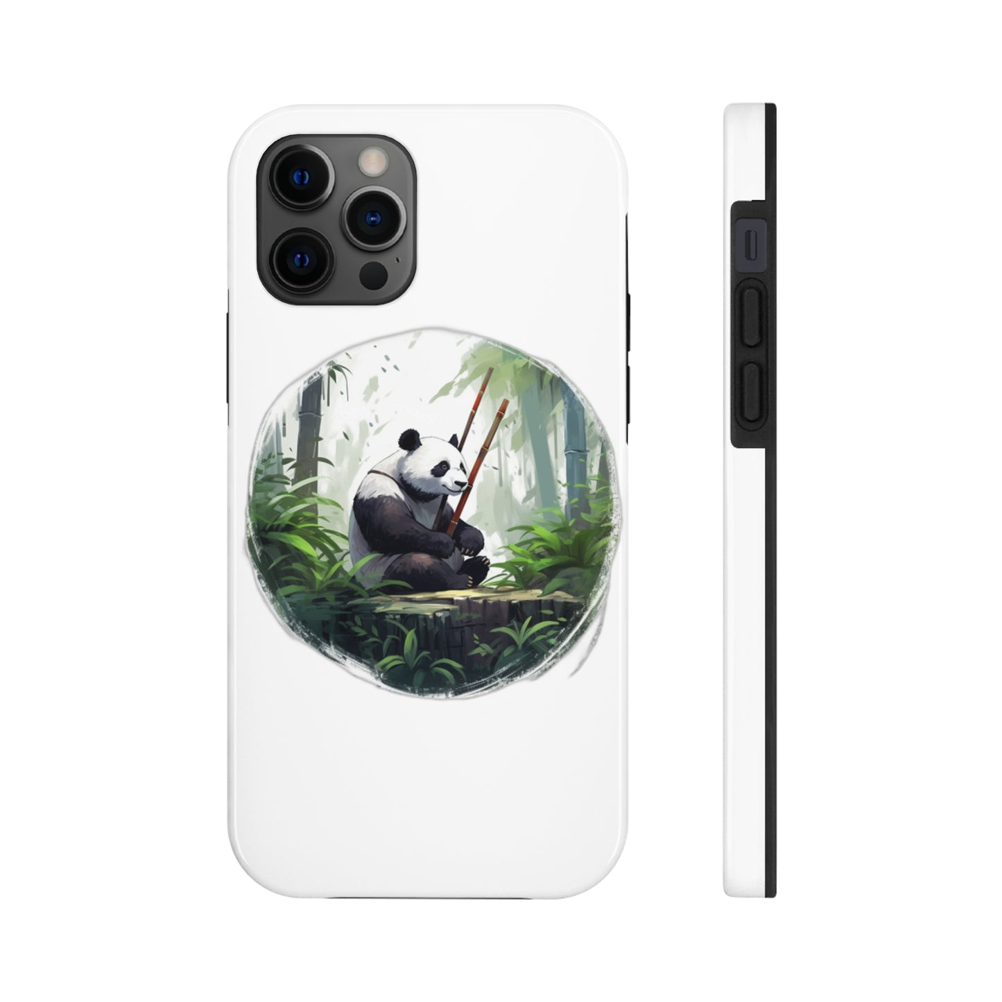 Tough Phone Cases with a Panda Painting Bamboo Forest Masterpiece