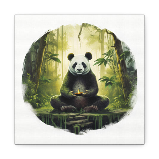 Canvas Gallery Wraps: Panda Print with a Panda Doing Yoga Pose