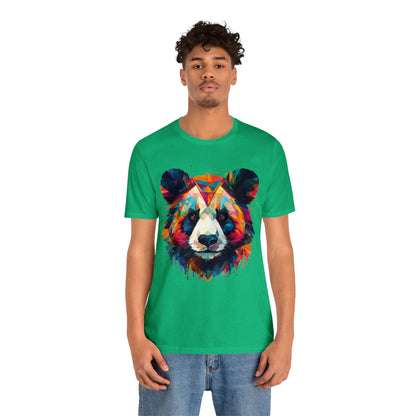 Panda Face with Geometric Patterns Tee