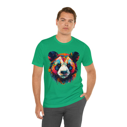 Panda Face with Geometric Patterns Tee