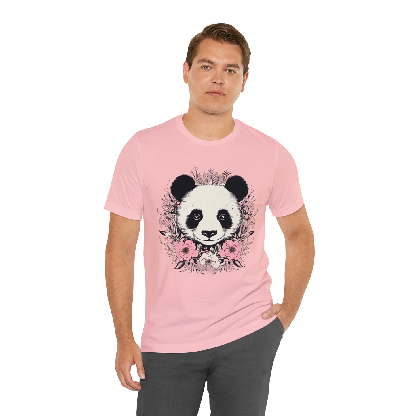 Panda Bear Tee with Floral Print