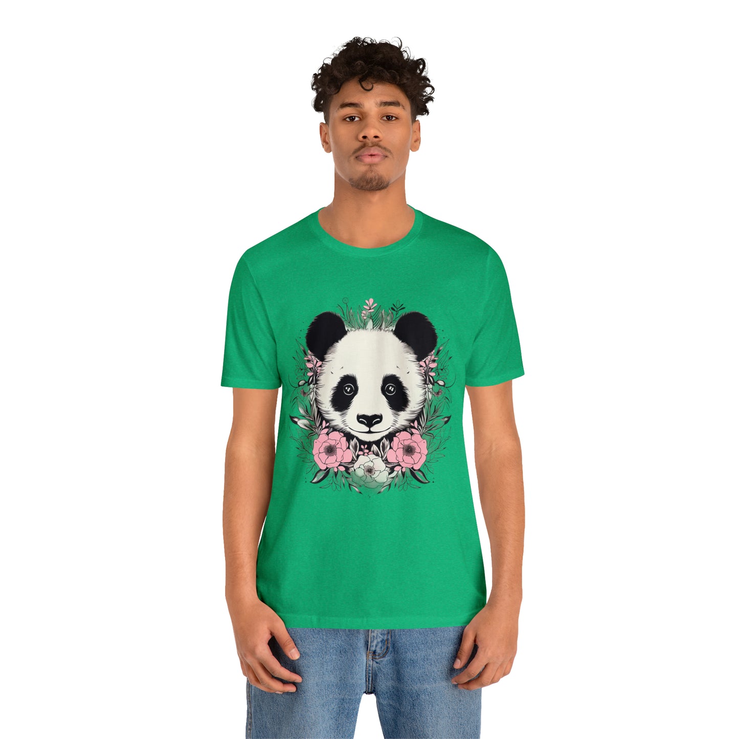 Panda Bear Tee with Floral Print