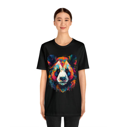 Panda Face with Geometric Patterns Tee