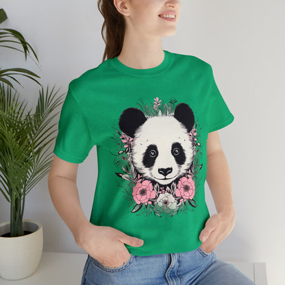 Panda Bear Tee with Floral Print