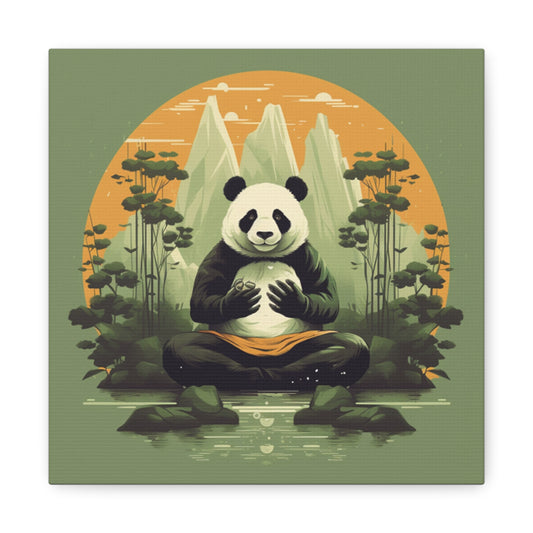 Panda Wall Art with Panda Doing Yoga Poses