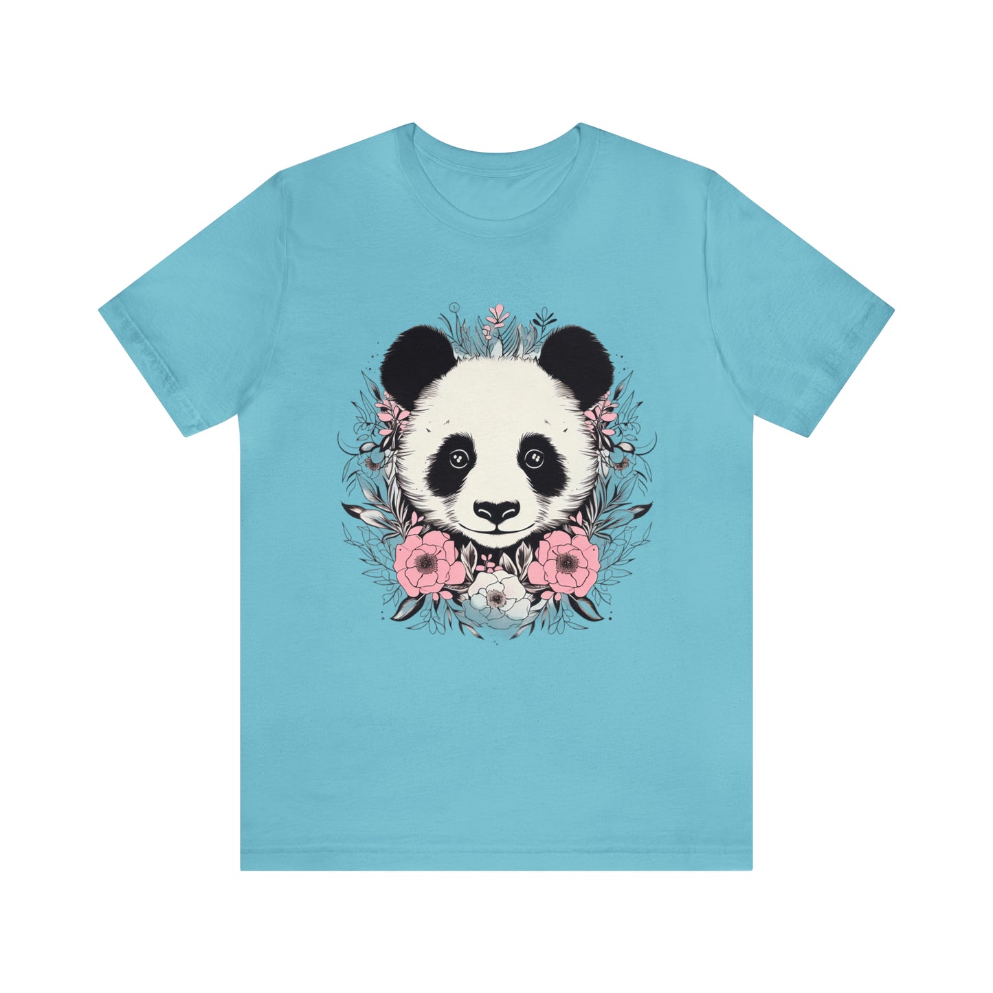 Panda Bear Tee with Floral Print