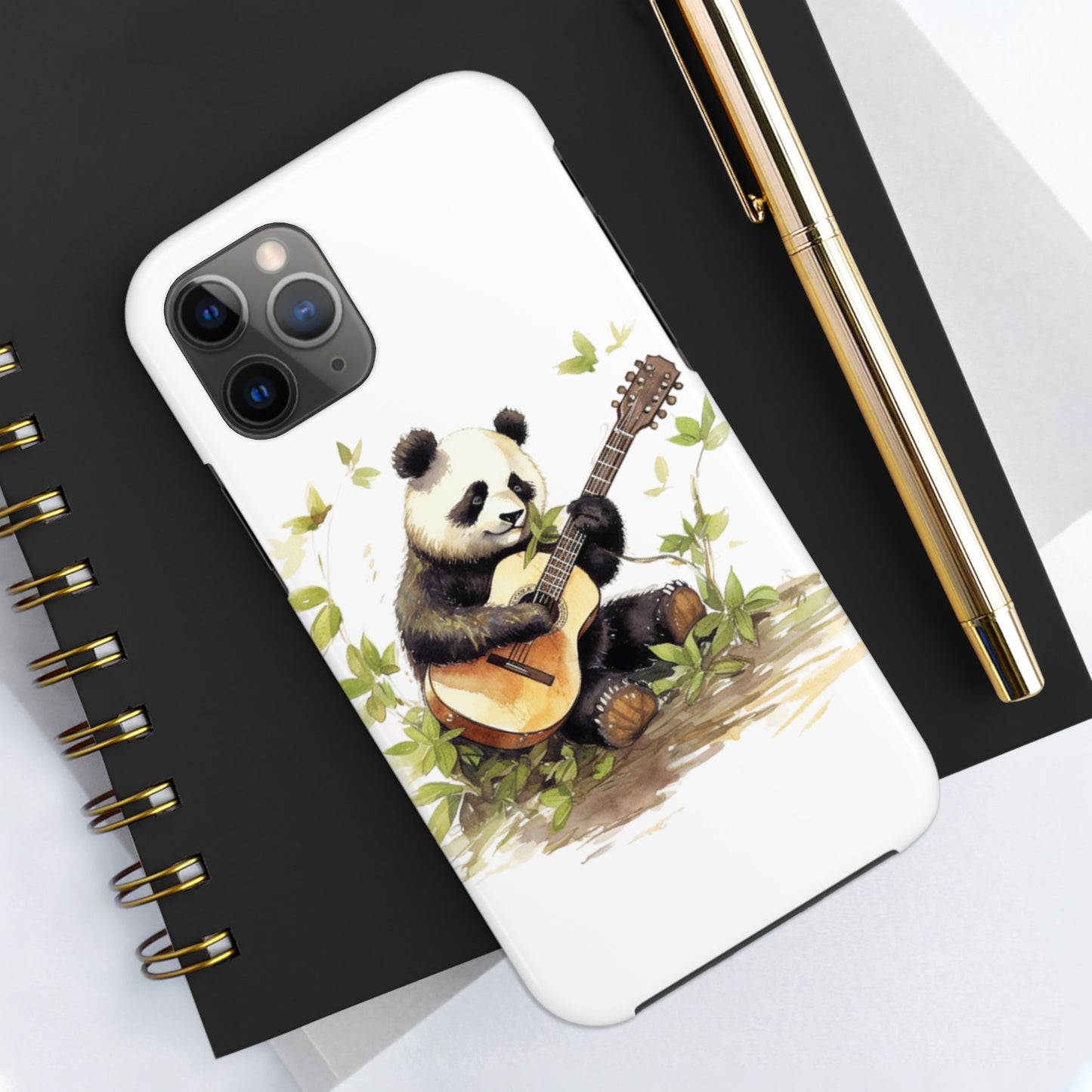 Panda Serenade: Tough Phone Cases with a Romantic Panda Print