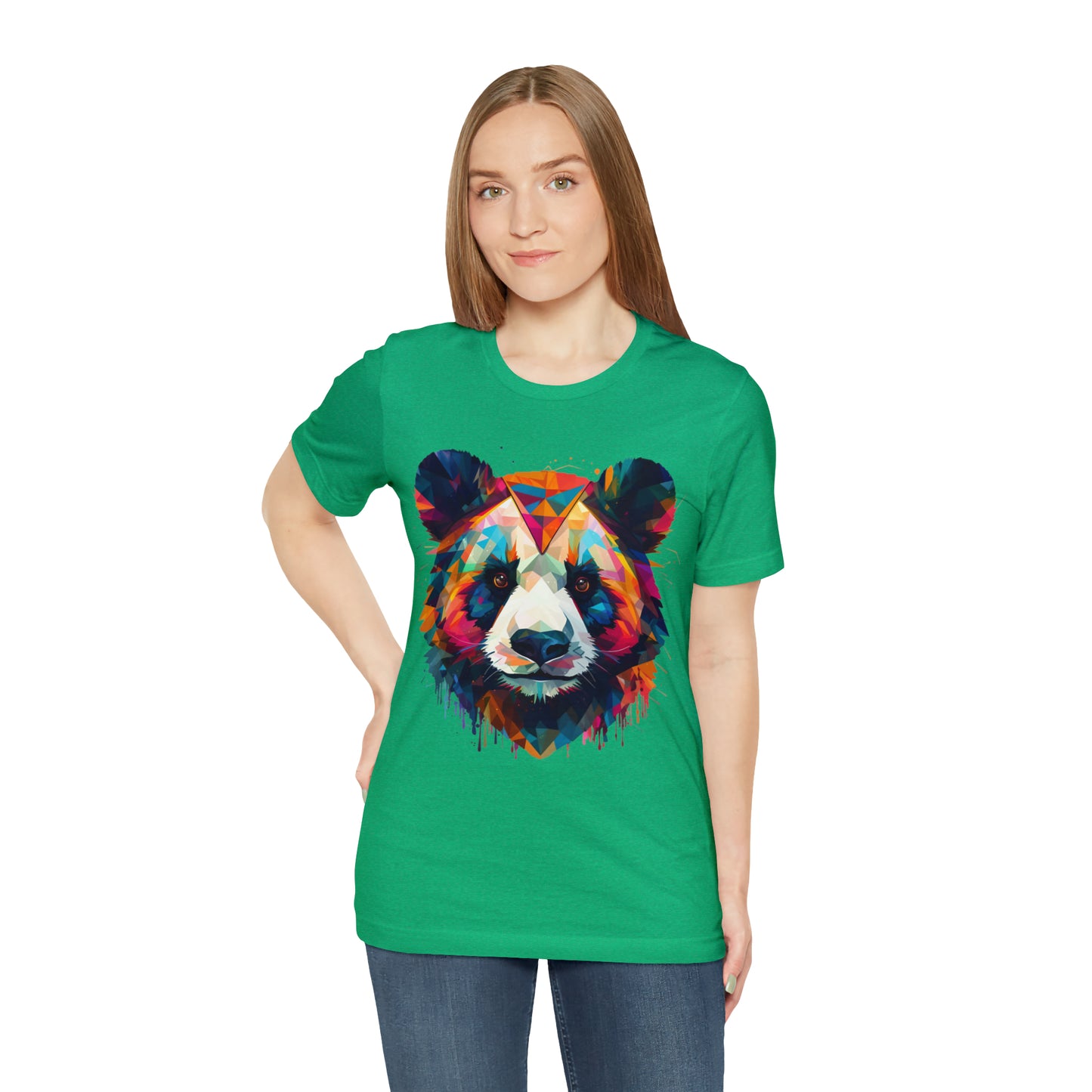 Panda Face with Geometric Patterns Tee