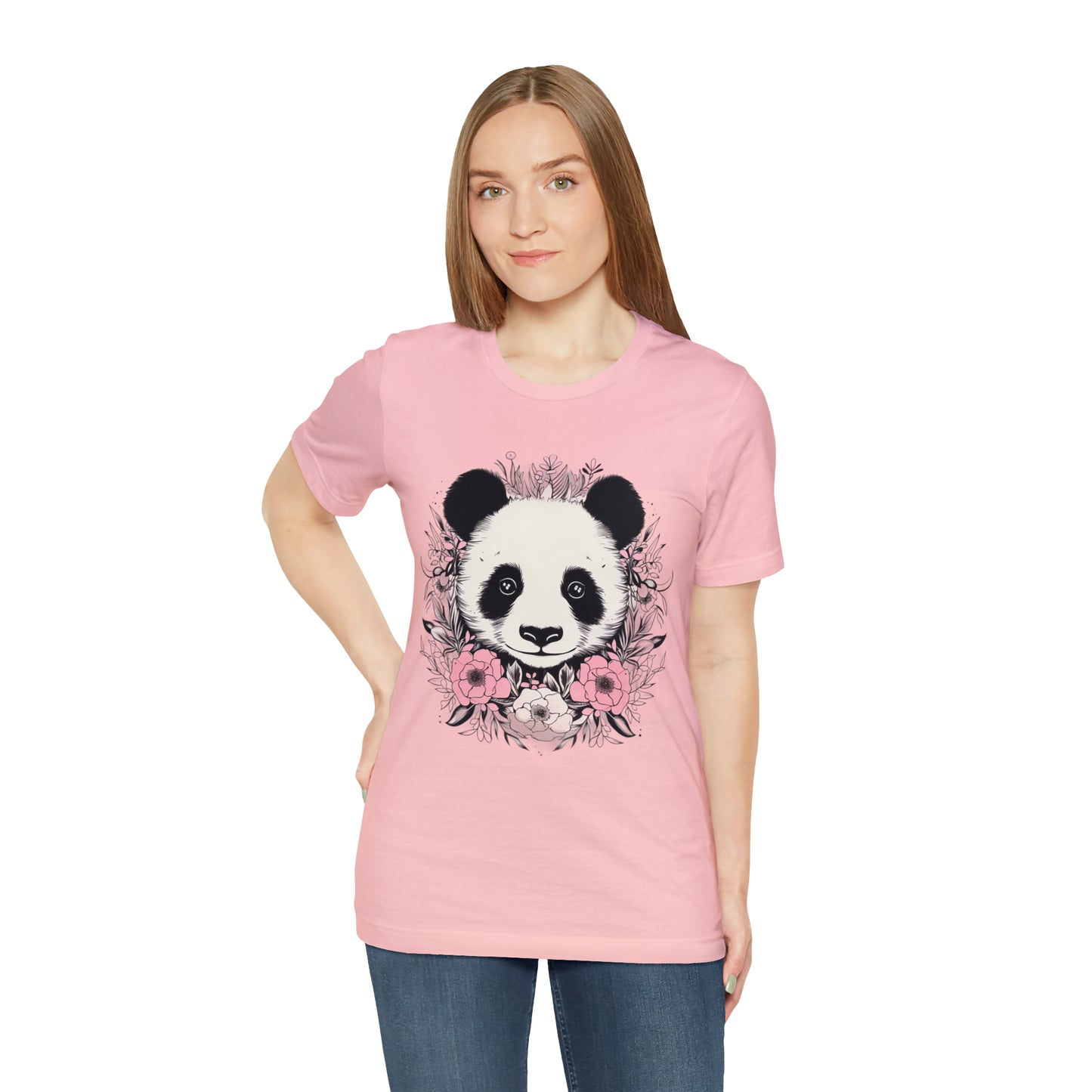 Panda Bear Tee with Floral Print