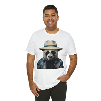 Panda Print Tee with Panda Wearing Sunglasses