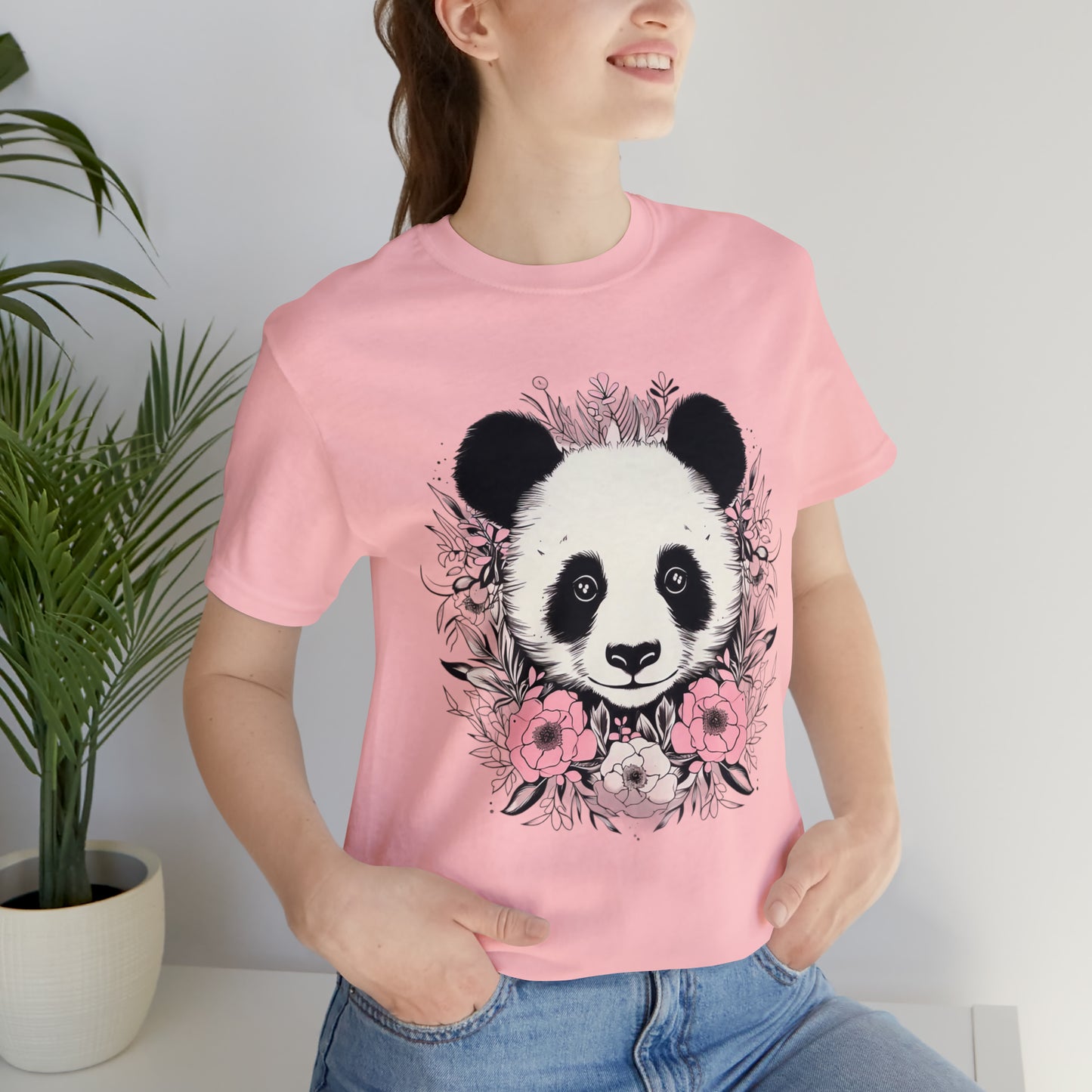 Panda Bear Tee with Floral Print