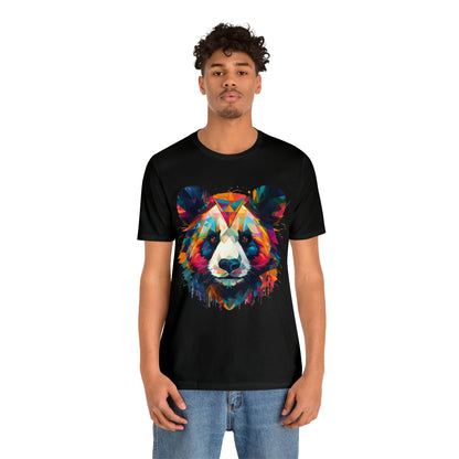 Panda Face with Geometric Patterns Tee